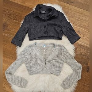Vintage Gray and Black Cropped Cardigans
